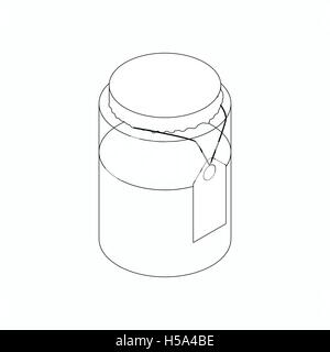 Jar with tag icon, isometric 3d style Stock Vector