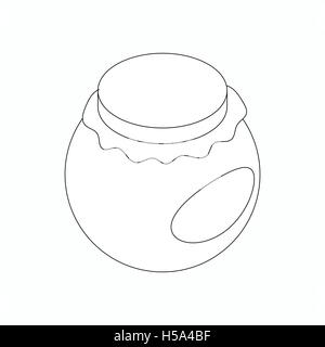 Round jar icon, isometric 3d style Stock Vector