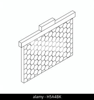 Frame with honeycombs icon, isometric 3d style Stock Vector