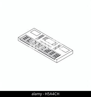 Synthesizer icon, isometric 3d style Stock Vector