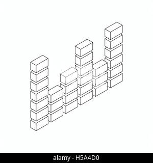 Digital equalizer icon, isometric 3d style Stock Vector