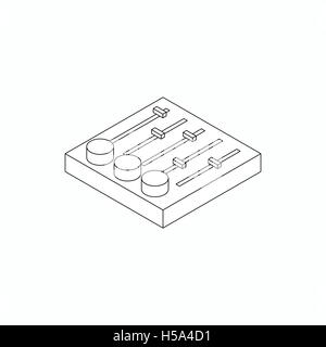 Sound mixer console icon, isometric 3d style Stock Vector