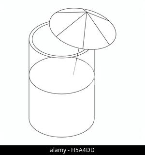Cocktail icon, isometric 3d style Stock Vector