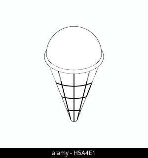 Ice cream in a waffle cup icon, isometric 3d style Stock Vector