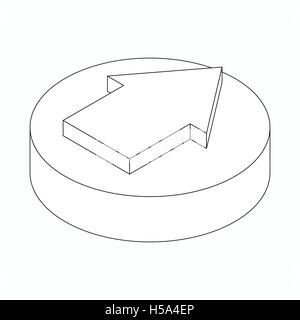 Wide classic arrow icon, isometric 3d style Stock Vector