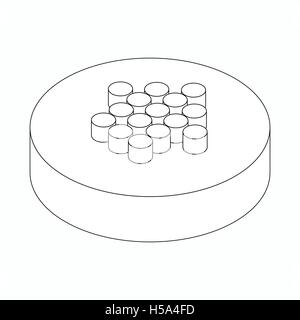 Wide classic dots arrow icon, isometric 3d style Stock Vector