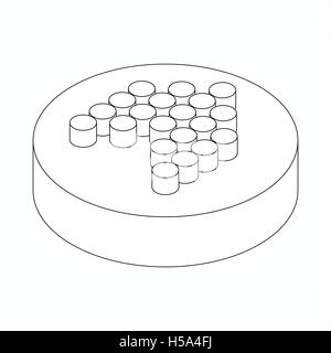 Wide modern dots arrow icon, isometric 3d style Stock Vector