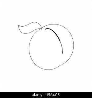 Peach icon, isometric 3d style Stock Vector