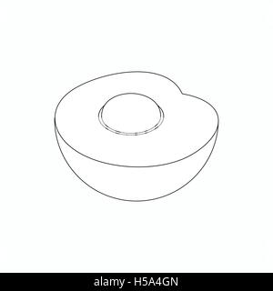 Half of peach icon, isometric 3d style Stock Vector