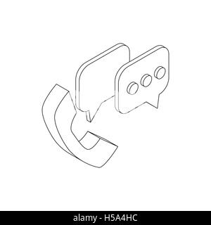 Handset with speech bubbles icon Stock Vector