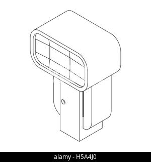 Lighting flash in front for camera icon Stock Vector
