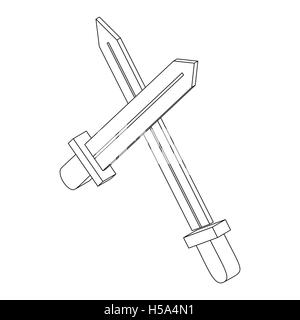 Two swords icon, isometric 3d style Stock Vector