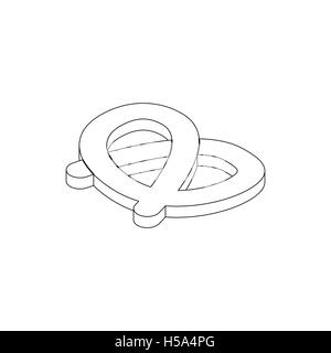 Pretzel icon, isometric 3d style Stock Vector