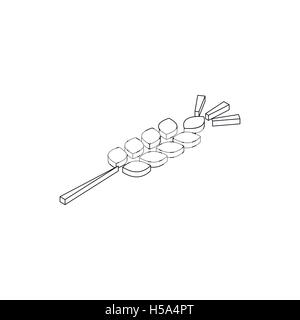 Wheat ear icon, isometric 3d style Stock Vector