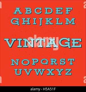 Retro Vintage Style Alphabet font Stock Vector