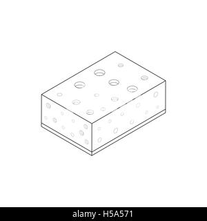 Sponge for washing dishes icon, isometric 3d style Stock Vector