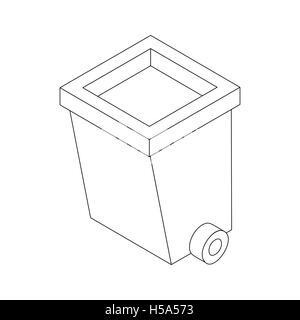 Dumpster on wheels icon, isometric 3d style Stock Vector