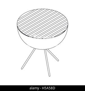 Barbecue icon in isometric 3d style Stock Vector