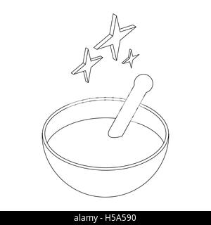 Bowl with magic potion icon, isometric 3d style Stock Vector