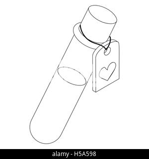 Test tube of love elixir icon, isometric 3d style Stock Vector