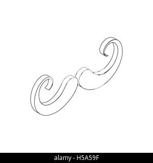 Mustache icon in isometric 3d style Stock Vector
