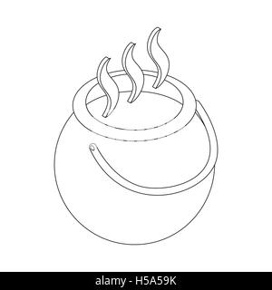 Witch cauldron with potion icon isometric 3d style Stock Vector