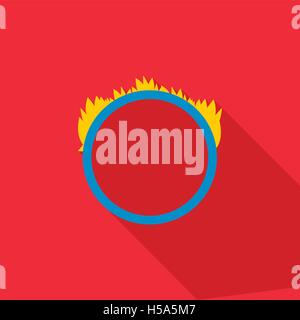 Ring of fire icon, flat style Stock Vector