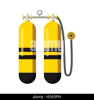 Aqualung icon in cartoon style Stock Vector