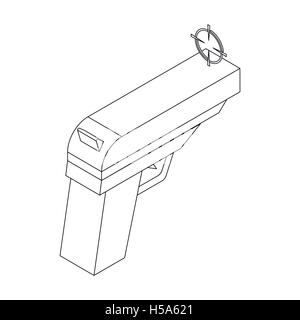 Gun icon in isometric 3d style Stock Vector