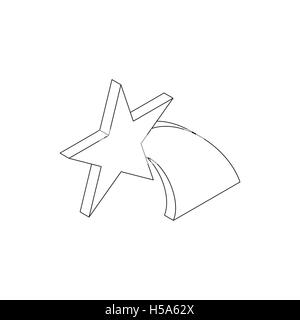 Falling star icon, isometric 3d style Stock Vector