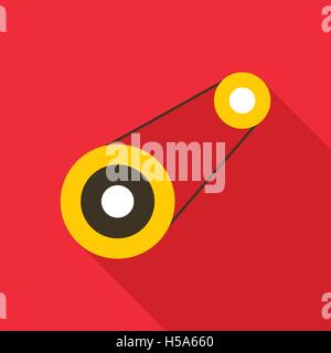 Timing belt icon in flat style Stock Vector