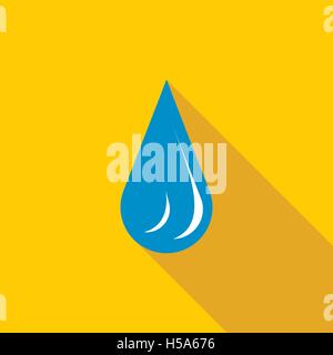 Water drop icon in flat style Stock Vector