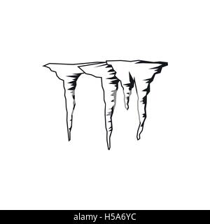 Icicles icon, simple style Stock Vector