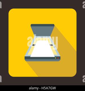 Open scanner icon, flat style Stock Vector
