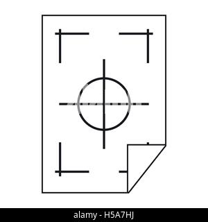 Printer marks on a paper icon, simple style Stock Vector