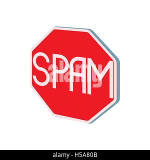 Stop spam sign icon, cartoon style Stock Vector