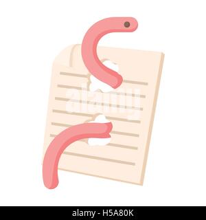 Computer worm, document destruction icon Stock Vector