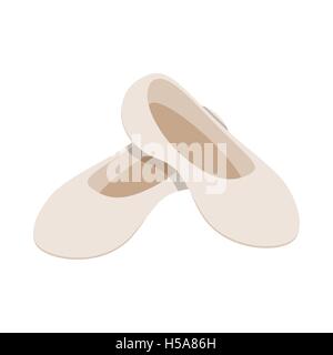 White ballet shoes icon, isometric 3d style Stock Vector