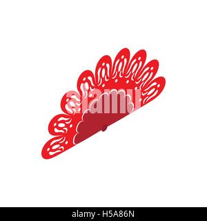 Red fan icon, isometric 3d style Stock Vector