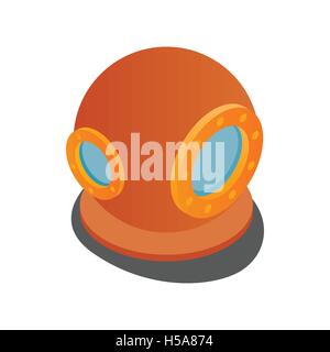 Diving suit helmet icon, isometric 3d style Stock Vector