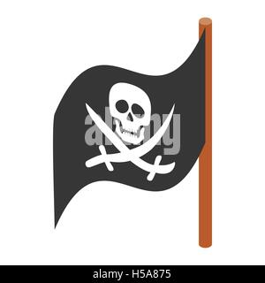 Pirate flag icon, isometric 3d style Stock Vector