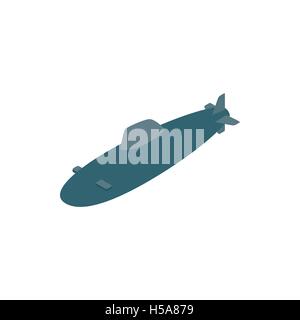 Submarine icon, isometric 3d style Stock Vector