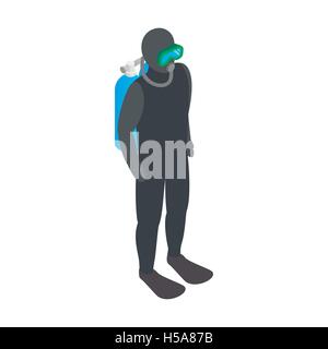 Diver icon, isometric 3d style Stock Vector