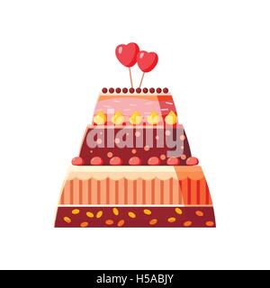 Wedding cake icon, cartoon style Stock Vector