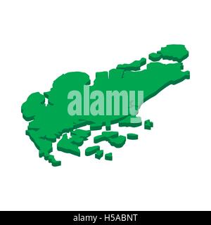 Map of Singapore icon, isometric 3d style Stock Vector