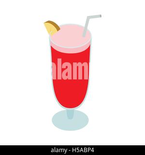 Cocktail Singapore sling icon, isometric 3d style Stock Vector