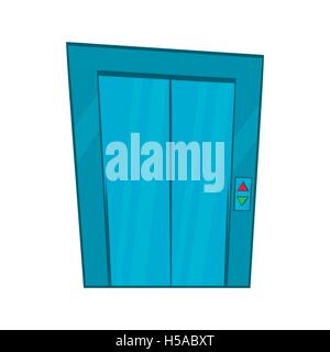 Elevator with closed door icon, cartoon style Stock Vector