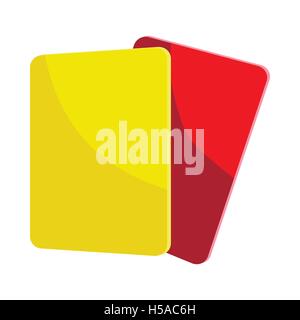 Red and yellow referee cards icon, cartoon style Stock Vector