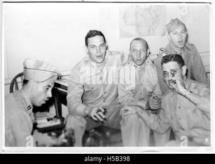 Dr. William Levison celebrating Christmas Eve with U.S. Army buddies at Schofield Barracks, Hawaii Stock Photo