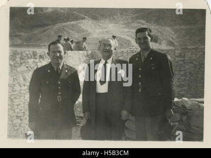 Chaplain Aryeh Lev, Doctor Barnett Brickner, and Chaplain Joseph H. Freedman at King Tut's Tomb Stock Photo
